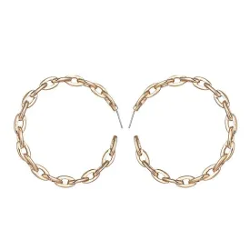 Gold Chain Link Hoop Earrings for Women