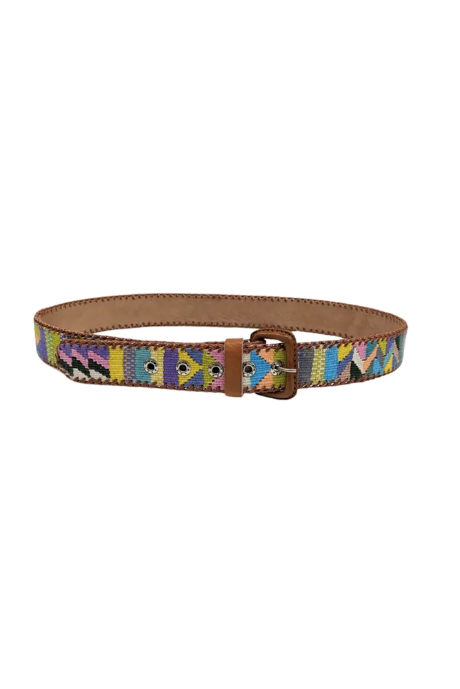 Guatemalan Cotton Leather Rombo Belt