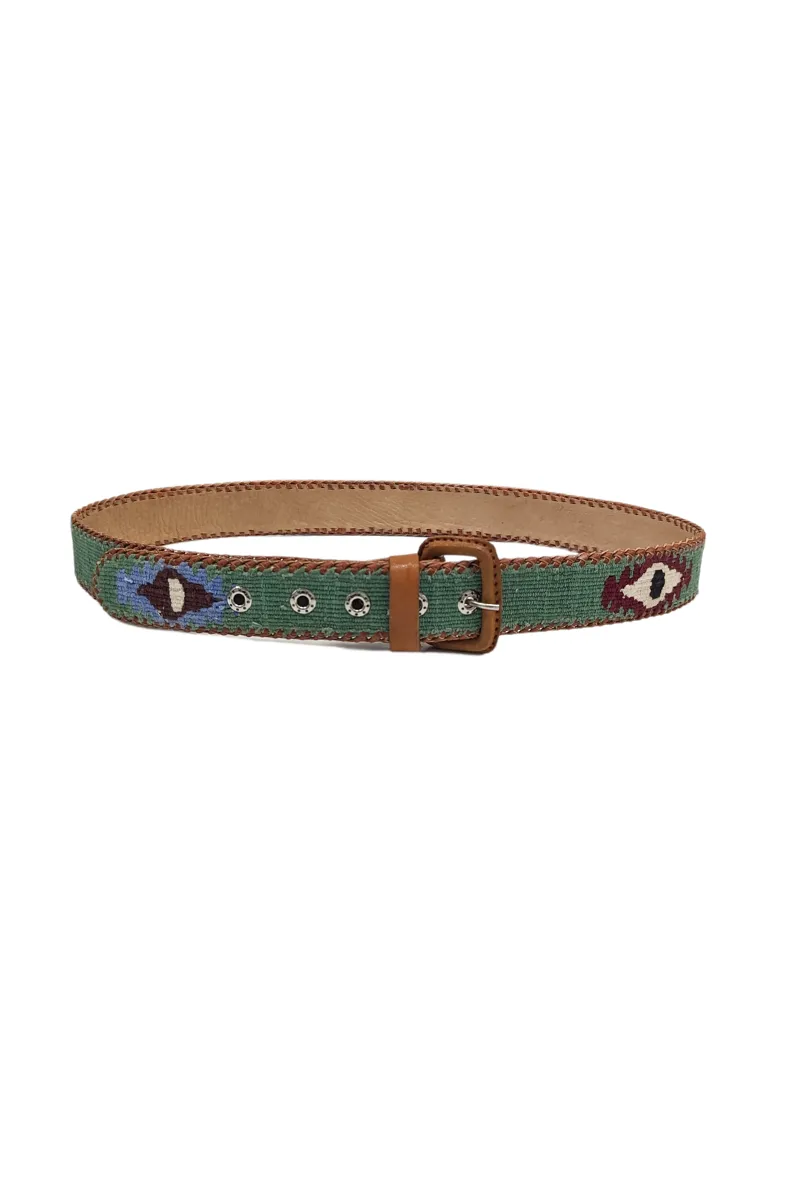 Guatemalan Cotton Leather Rombo Belt