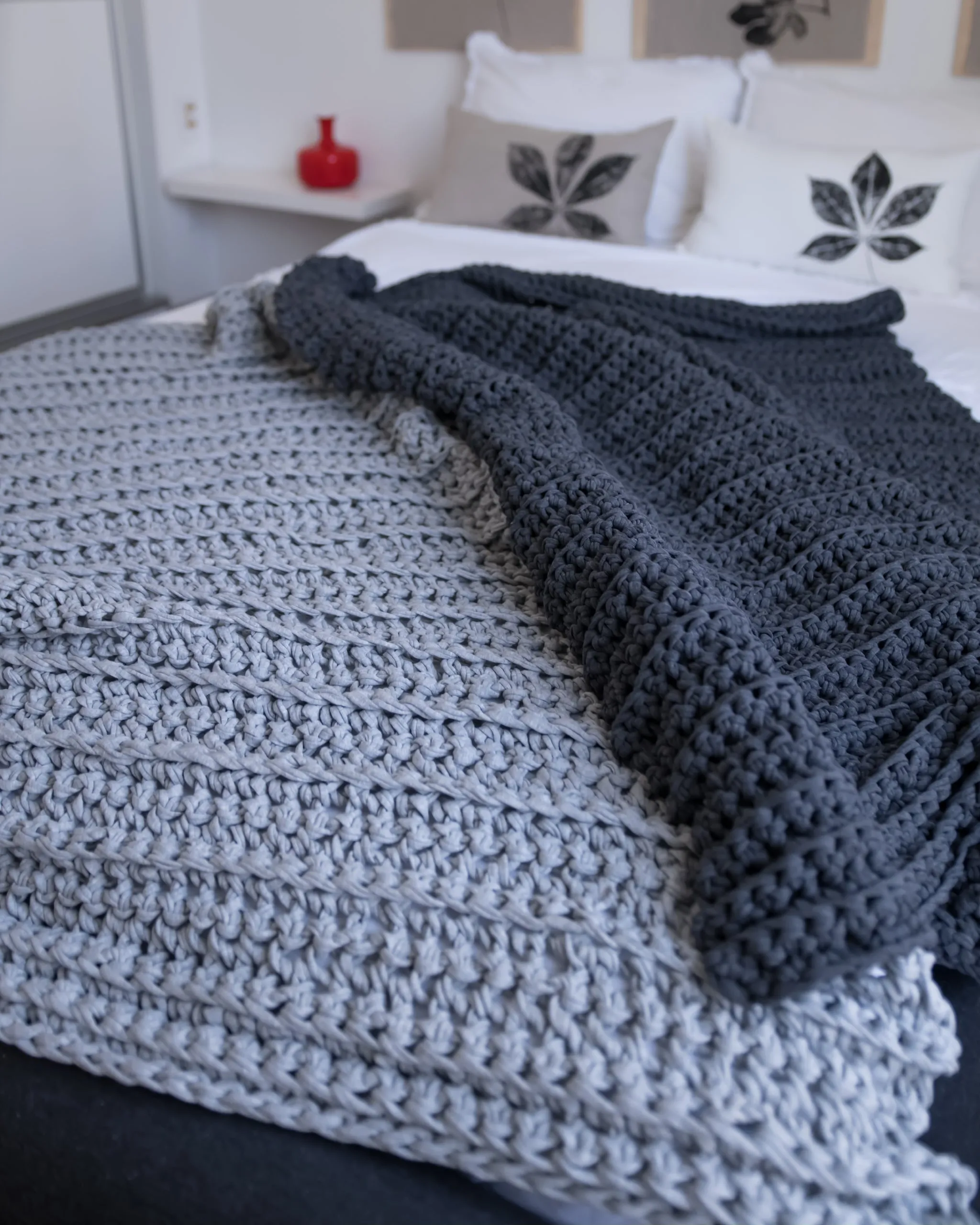 Hand-Crocheted Weighted Blanket in Charcoal