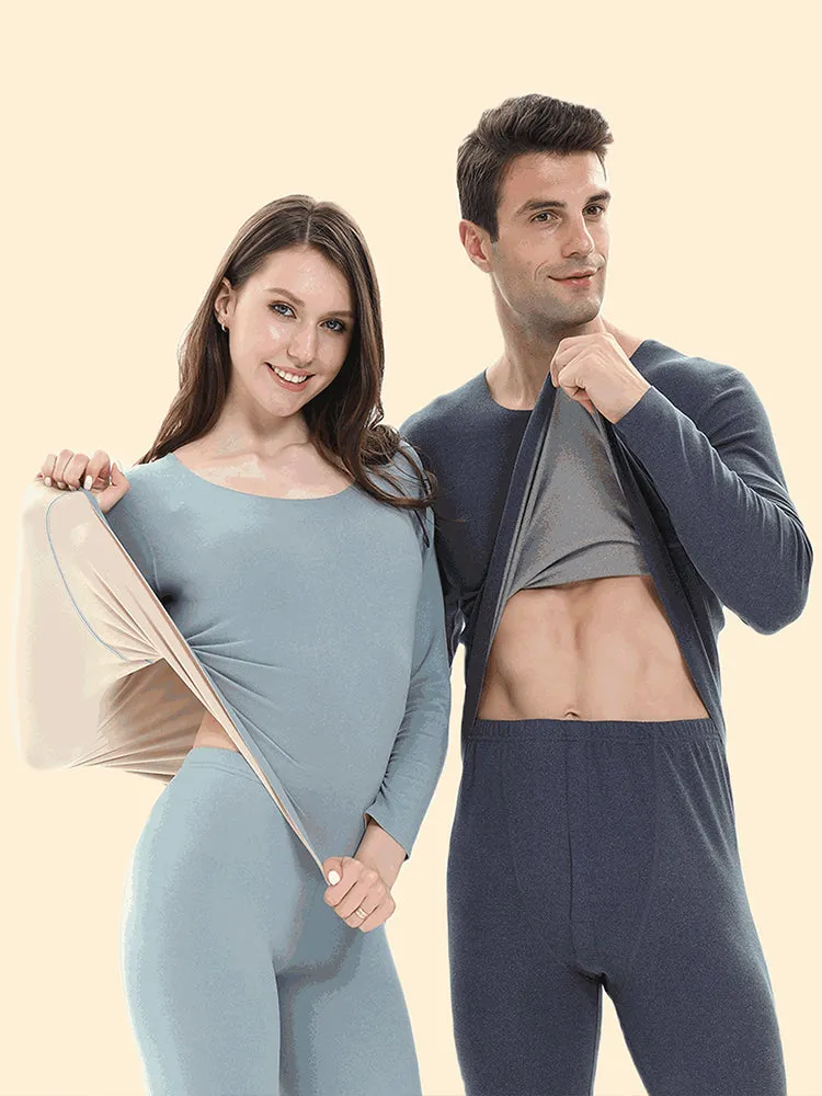 High Elastic Warm Fleece Couple Pajamas Set