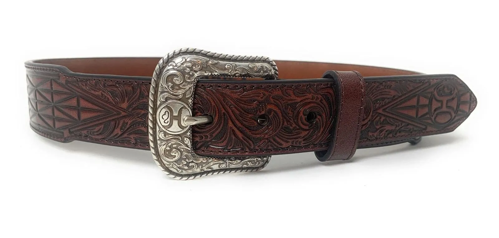 Hooey Leathers Men's Tapered Geo & Floral Belt