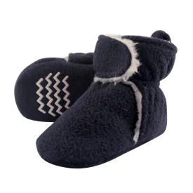 Hudson Baby Cozy Fleece and Sherpa Booties, Navy