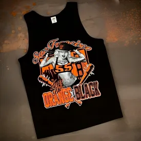 *<SC>* (BLACK) ~SAN FRANCISCO GIANTS~ HEAVY COTTON JUMBO PRINT TANK TOPS