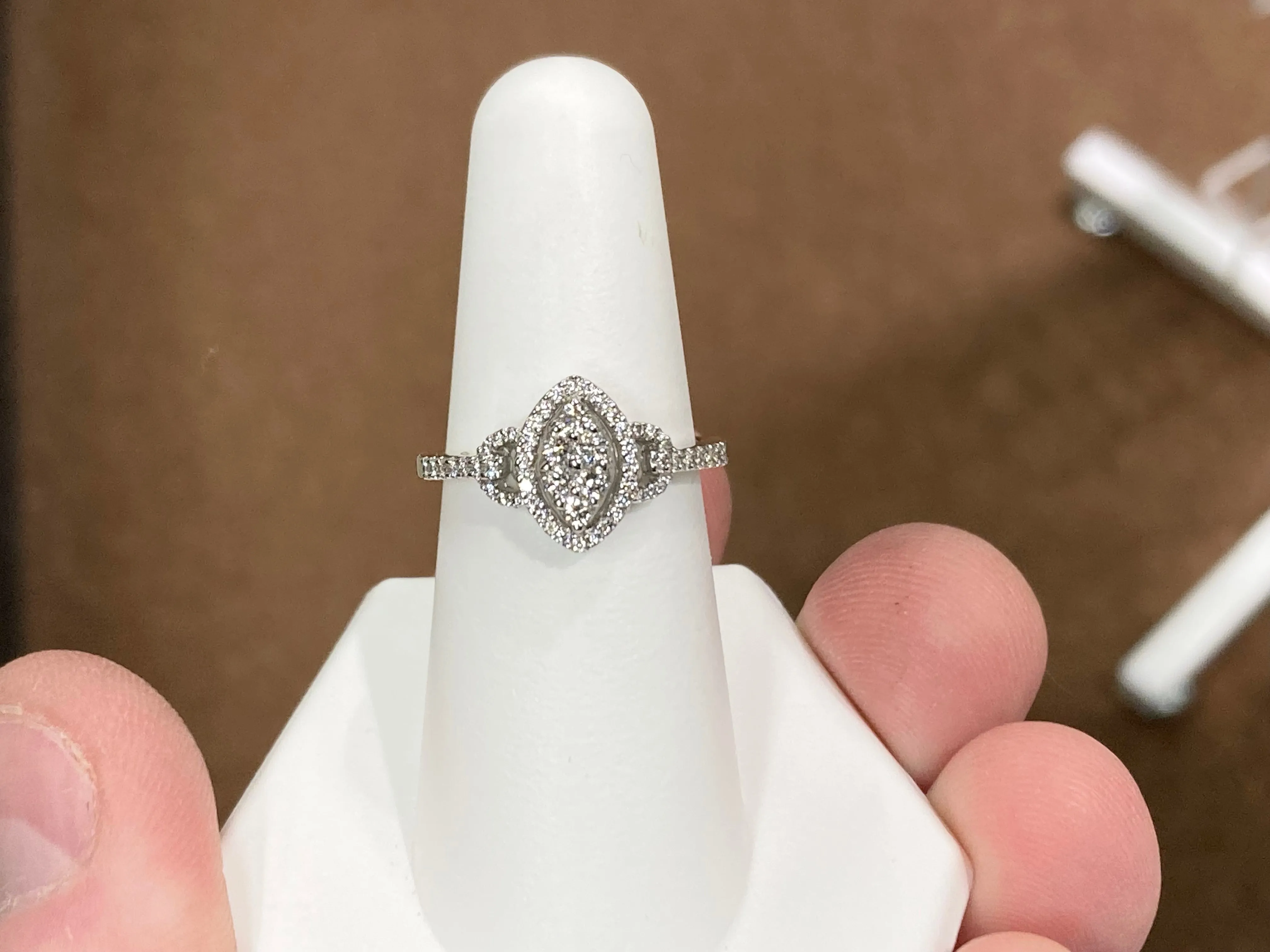 Marquise Shaped Diamond White Gold Ring