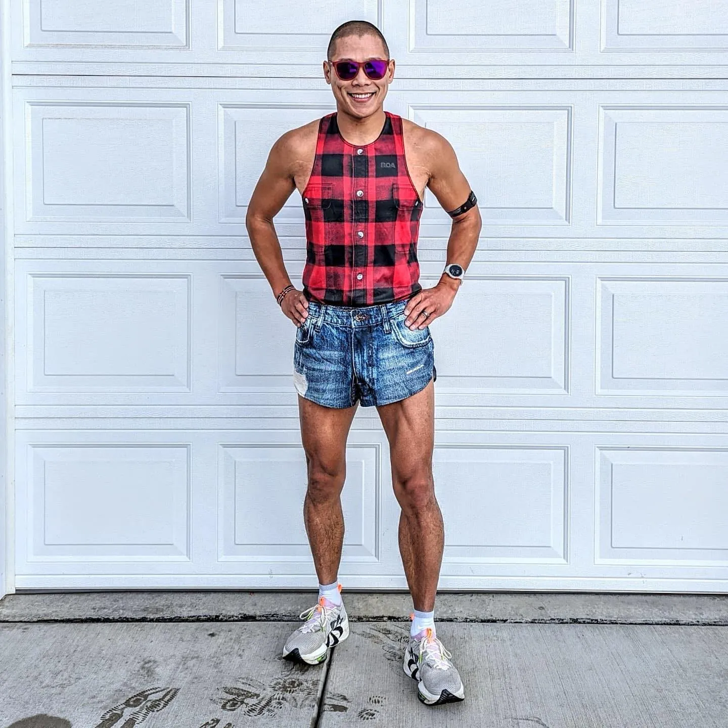 Men's Competitor Lite Printed Singlet - Buffalo Plaid