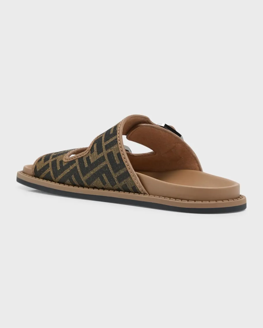 Men's jacquard slides with FF Fendi logo