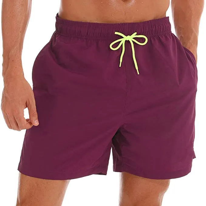 Men's Swim Trunks Quick Dry Beach Shorts with Pockets