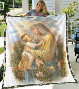 Mother Mary Blanket - Love Of Mary Blanket - Blanket Of Virgin Mary - Virgin Mary Blanket - Gift Ideas For Christians - Ciaocustom