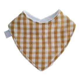 Mustard Gingham Dribble Bib