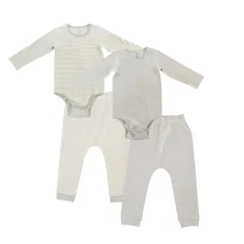 Organic Cotton Long Sleeve Onesie   Harem Pants Set - Dark Grey