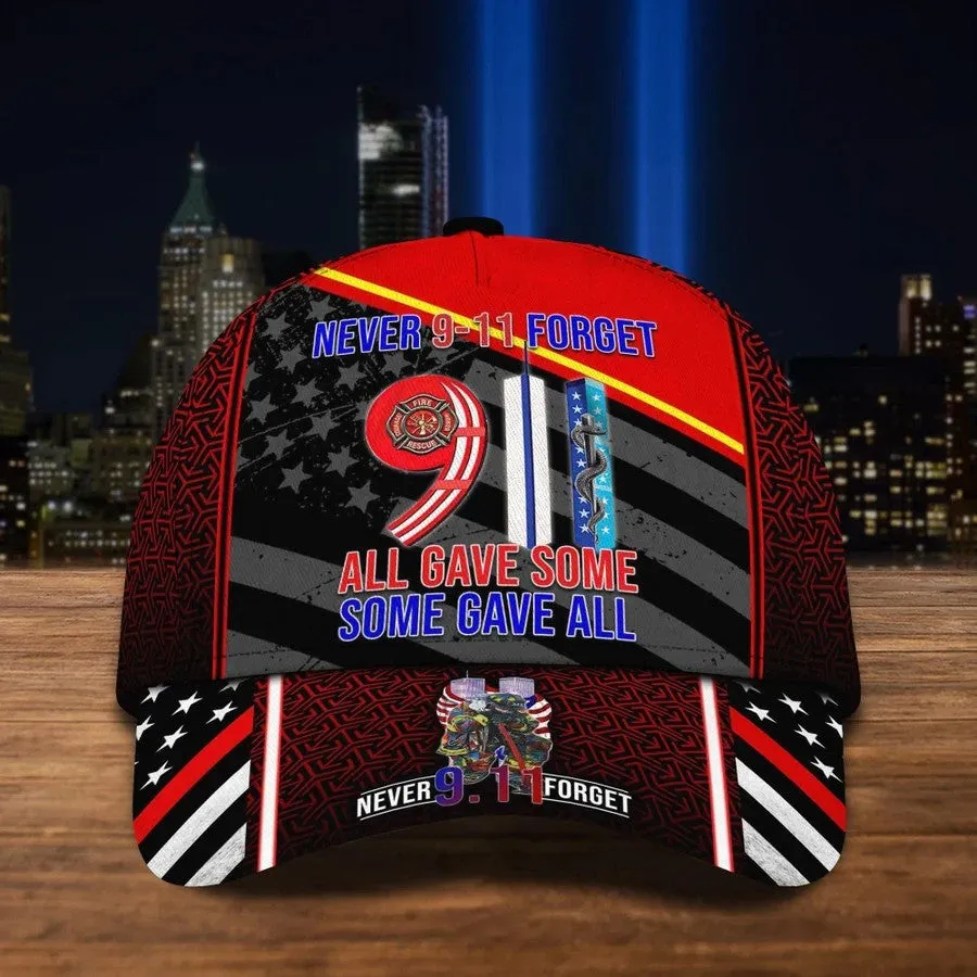 Personalized 9/11 Firefighter Baseball Cap - Never Forget - All Gave Some Gave All Hat