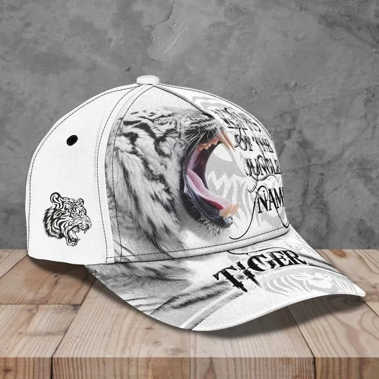 Personalized White Tiger 3D Baseball Cap for Boyfriend, Tiger Art Hat for Tiger Lovers