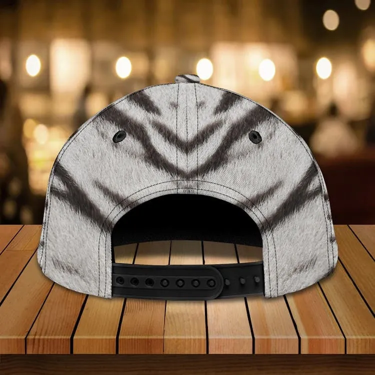 Personalized White Tiger 3D Baseball Cap for Boyfriend, Tiger Art Hat for Tiger Lovers