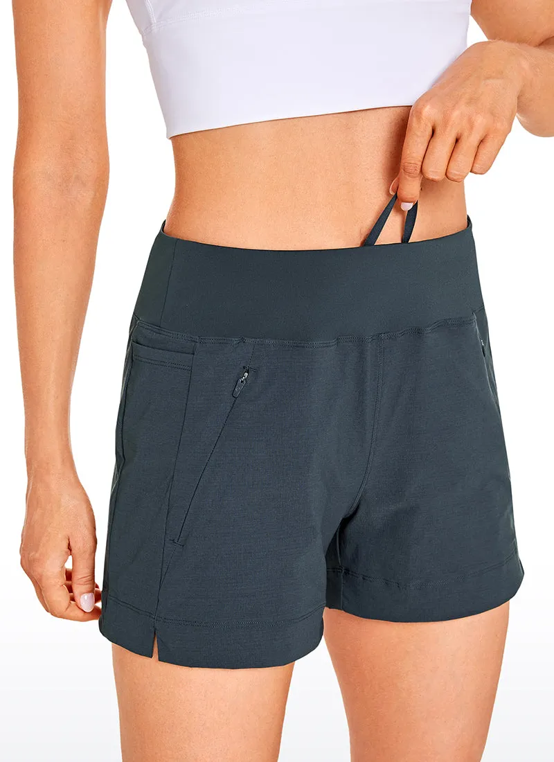 Ripstop Mid-Rise Hiking Shorts with Zip Pockets 4''