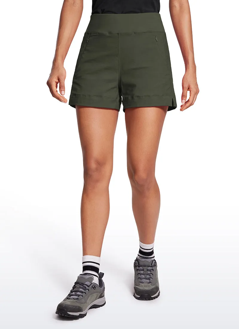 Ripstop Mid-Rise Hiking Shorts with Zip Pockets 4''