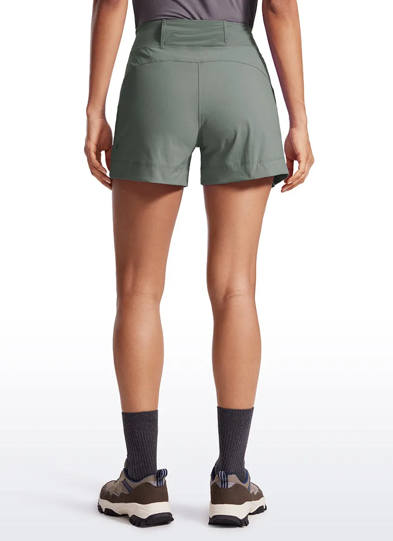 Ripstop Mid-Rise Hiking Shorts with Zip Pockets 4''