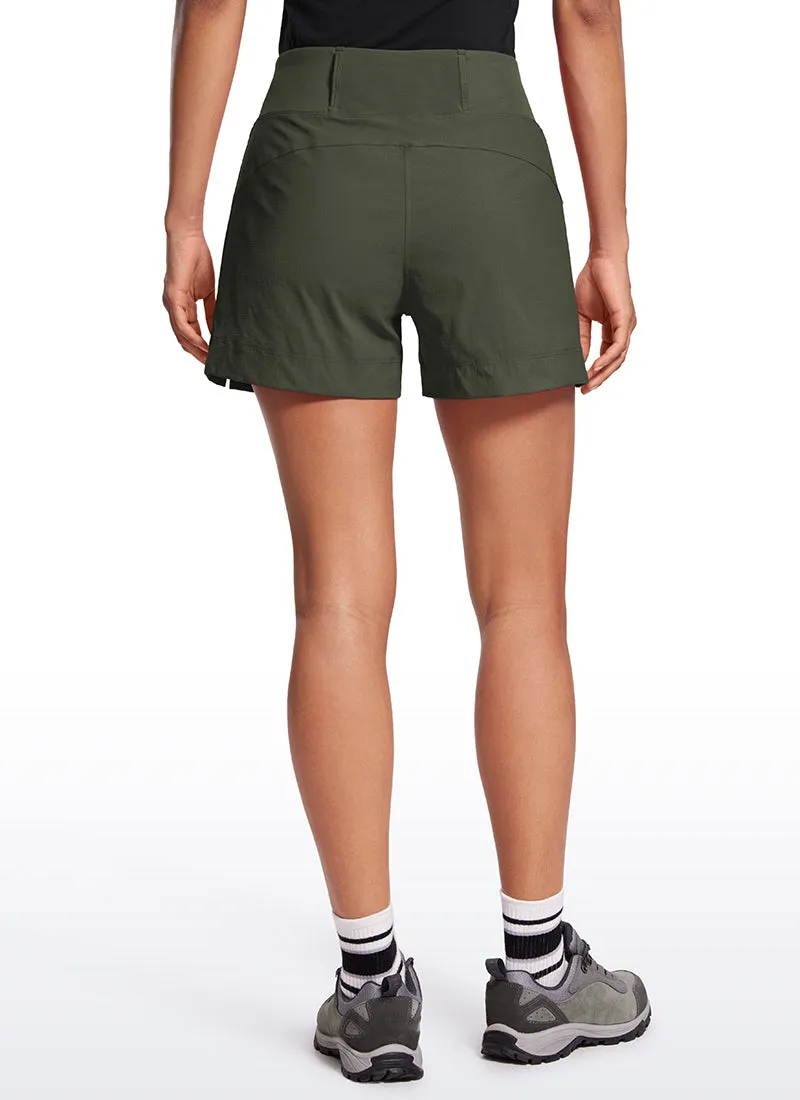 Ripstop Mid-Rise Hiking Shorts with Zip Pockets 4''