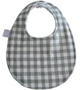 Sage Gingham Oval Bib