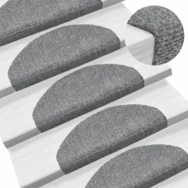 Self-adhesive Stair Mats 5 pcs Light Grey 65x21x4 cm Needle Punch