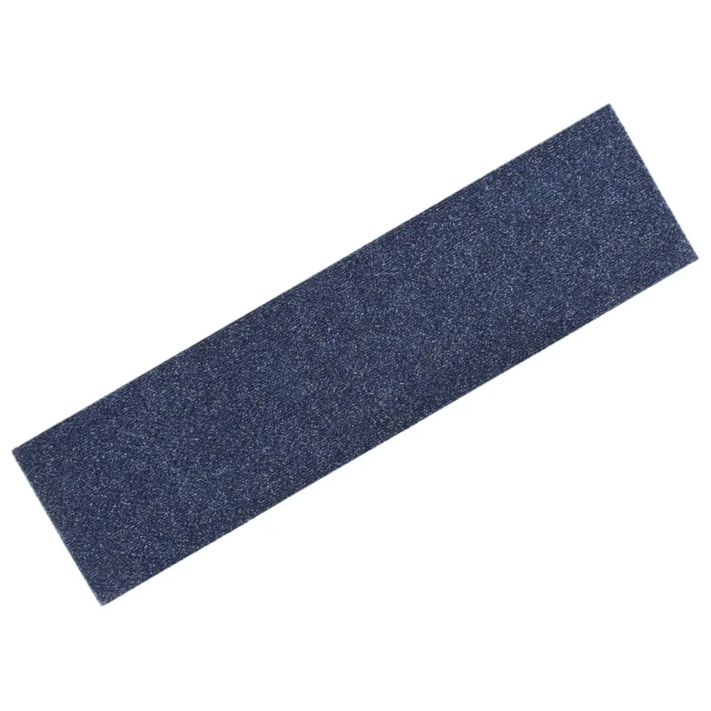 Self-adhesive Stair Mats Rectangular 15 pcs 76x20 cm Grey Blue