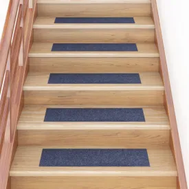 Self-adhesive Stair Mats Rectangular 15 pcs 76x20 cm Grey Blue