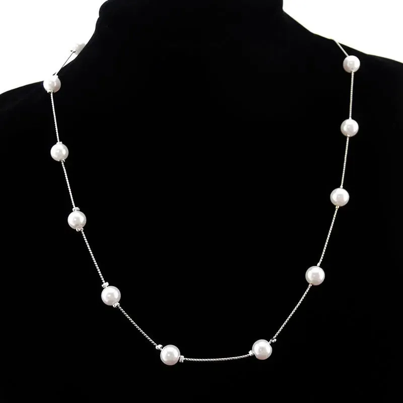 Simulated Bridal Pearls Women Collier Jewelry Chain Gifts Wedding For Cute Fashion Necklace