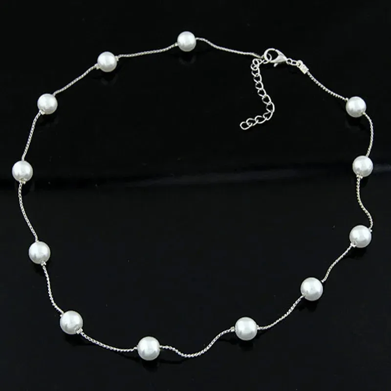 Simulated Bridal Pearls Women Collier Jewelry Chain Gifts Wedding For Cute Fashion Necklace