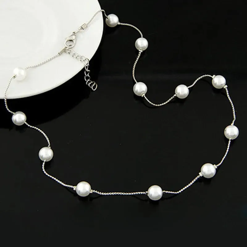 Simulated Bridal Pearls Women Collier Jewelry Chain Gifts Wedding For Cute Fashion Necklace