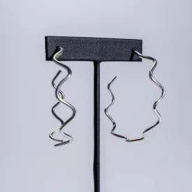 Squiggle Hoop Earrings - Choose Your Metal