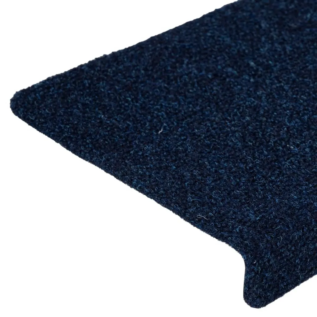 Stair Mats 15 pcs Needle Punch 65x21x4 cm Blue