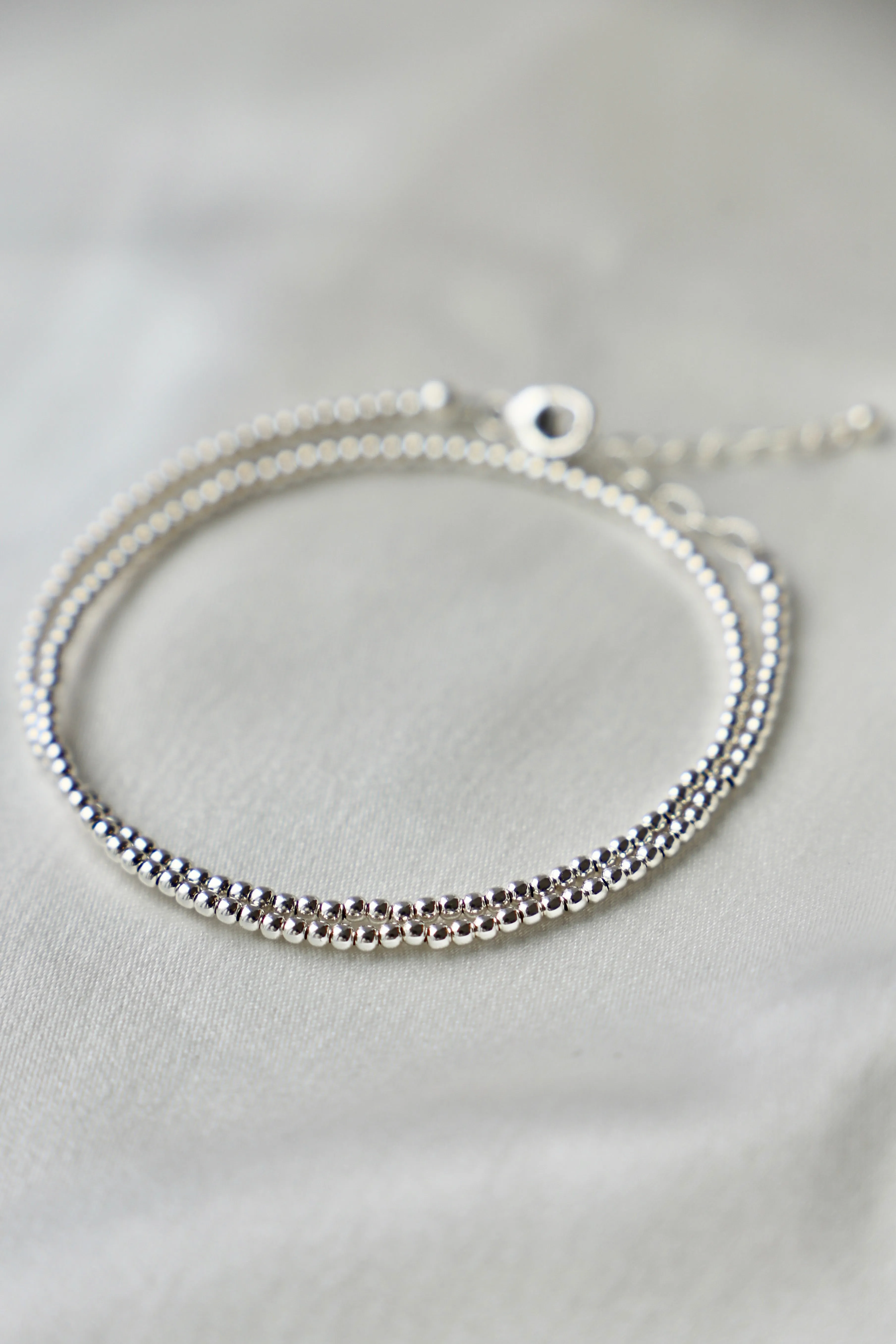 STERLING SILVER DOUBLE WRAP BRACELET