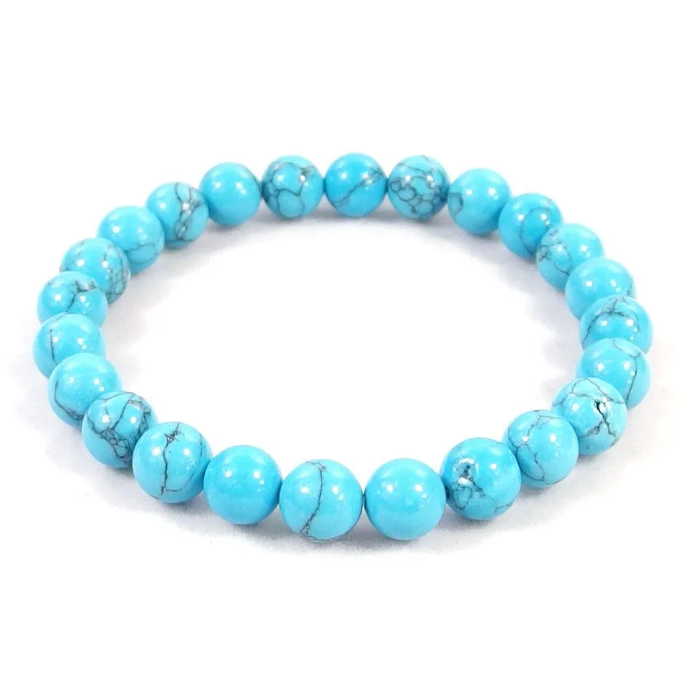 Turquoise Howlite Beaded Crystal Bracelet