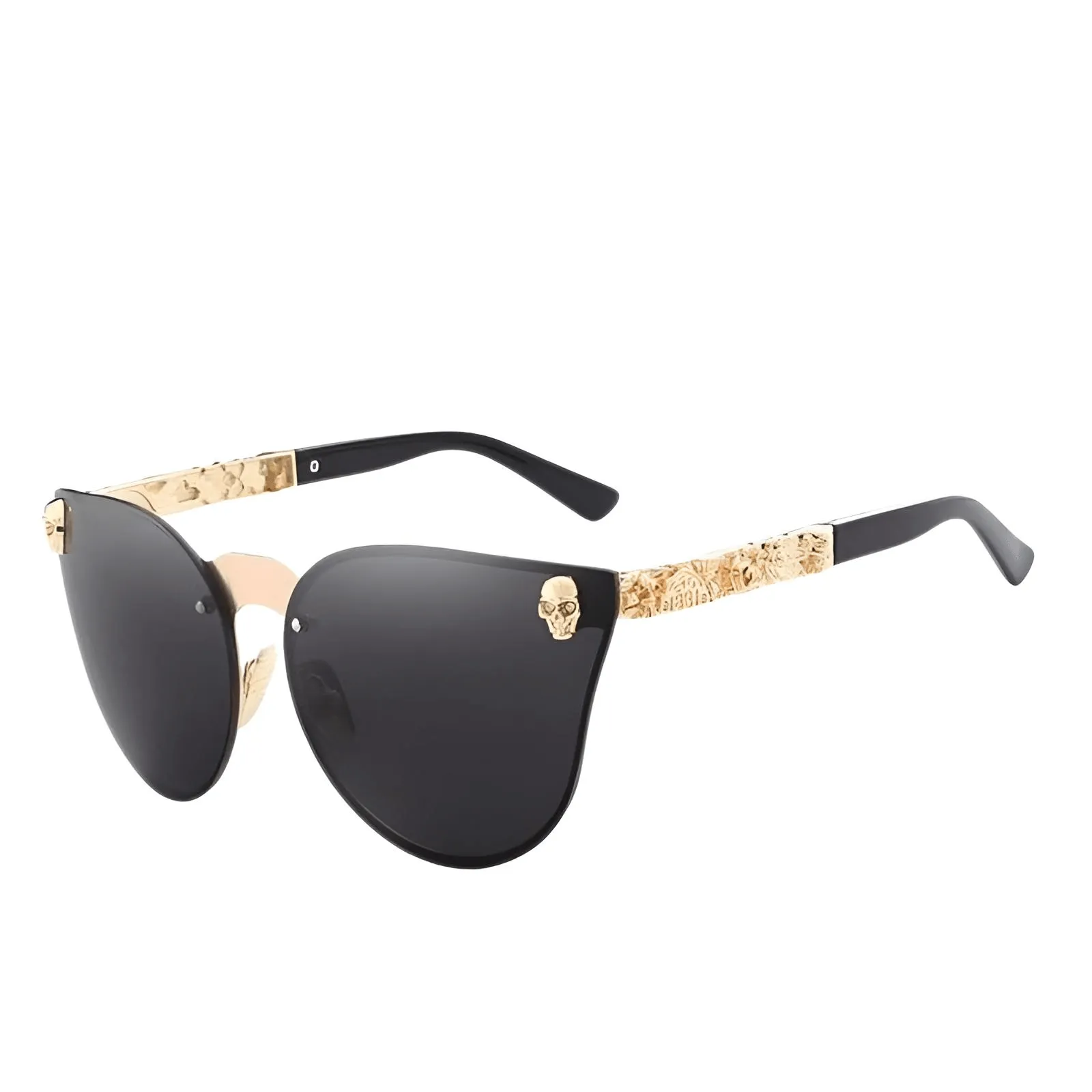 Women's Skull Frame Metal Sunglasses