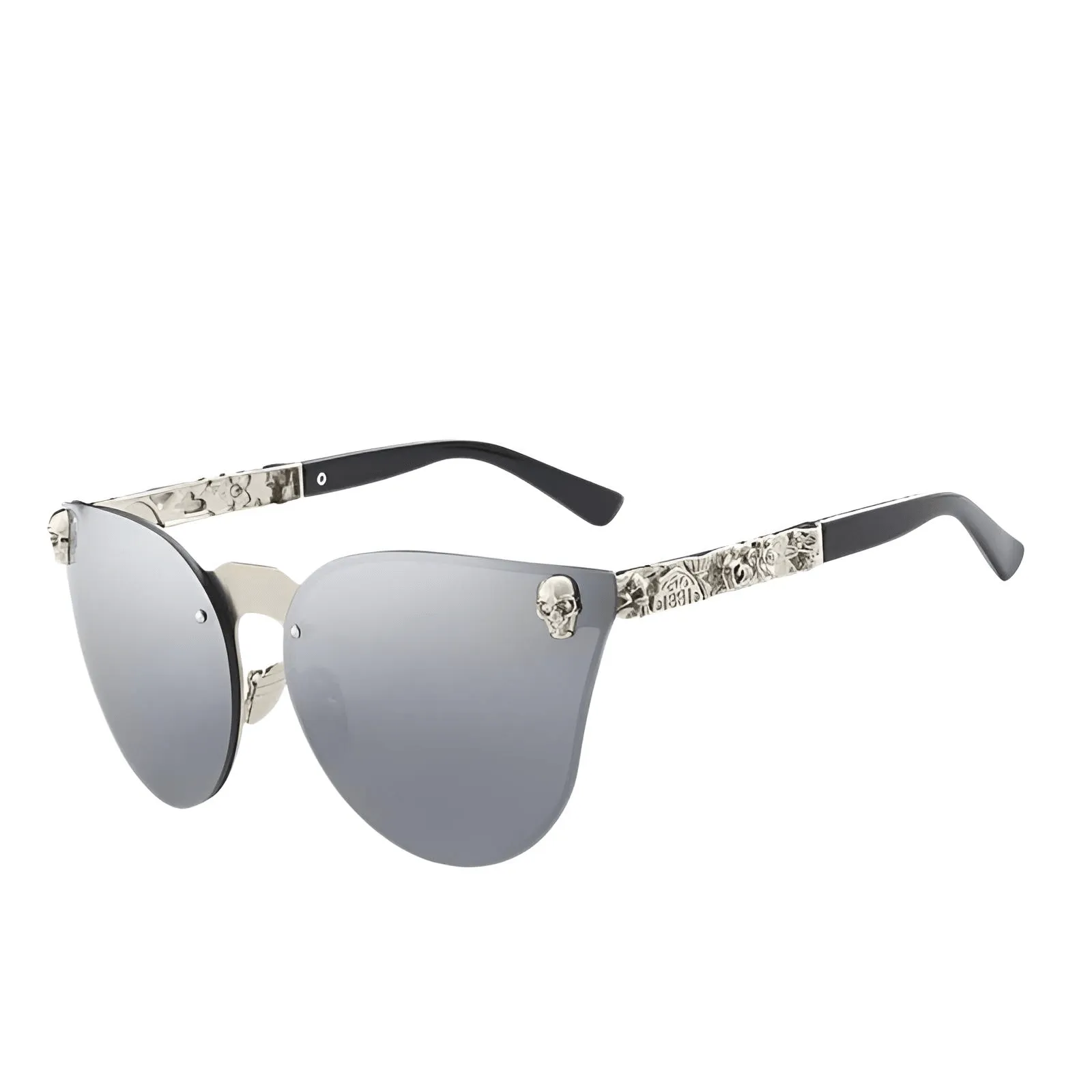 Women's Skull Frame Metal Sunglasses