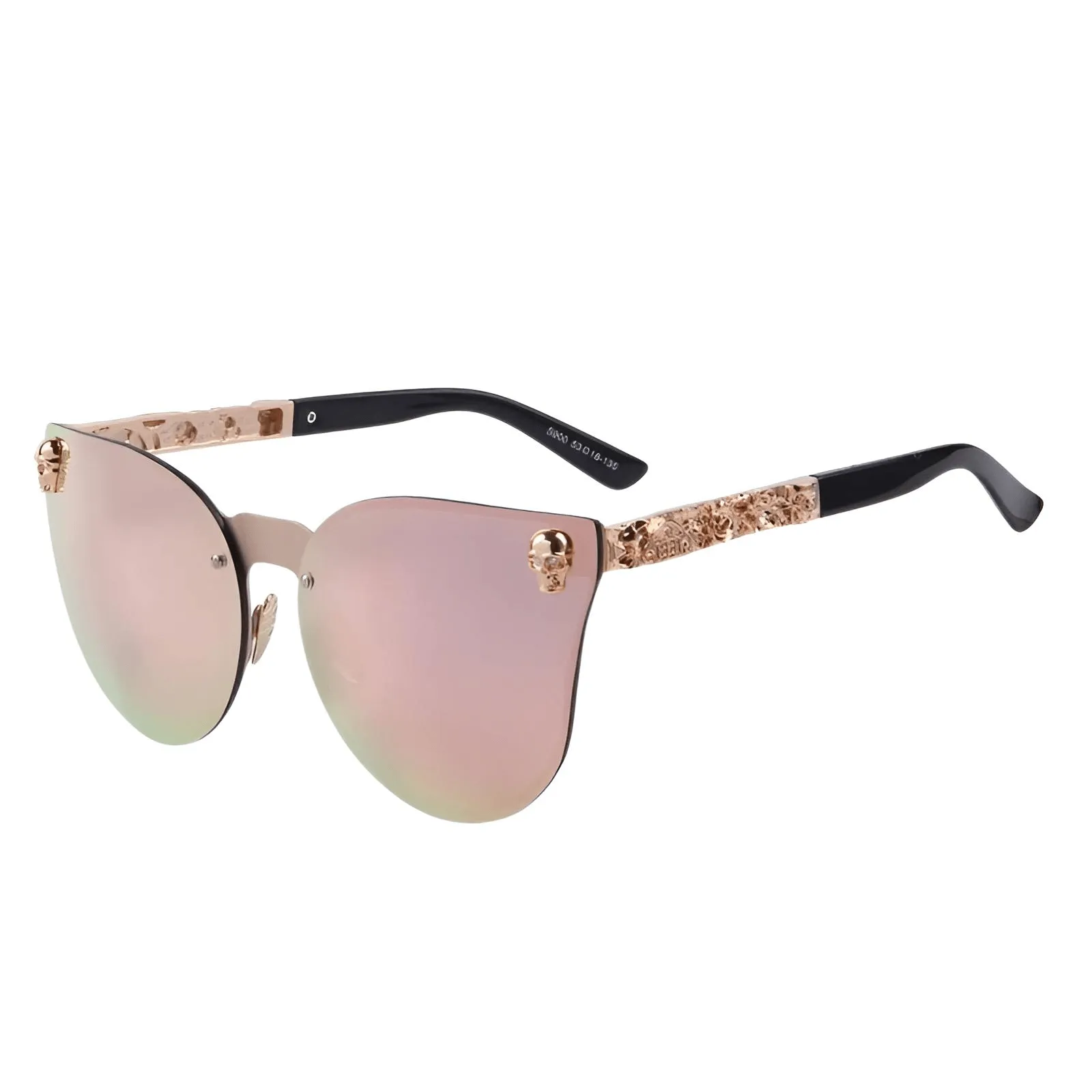 Women's Skull Frame Metal Sunglasses