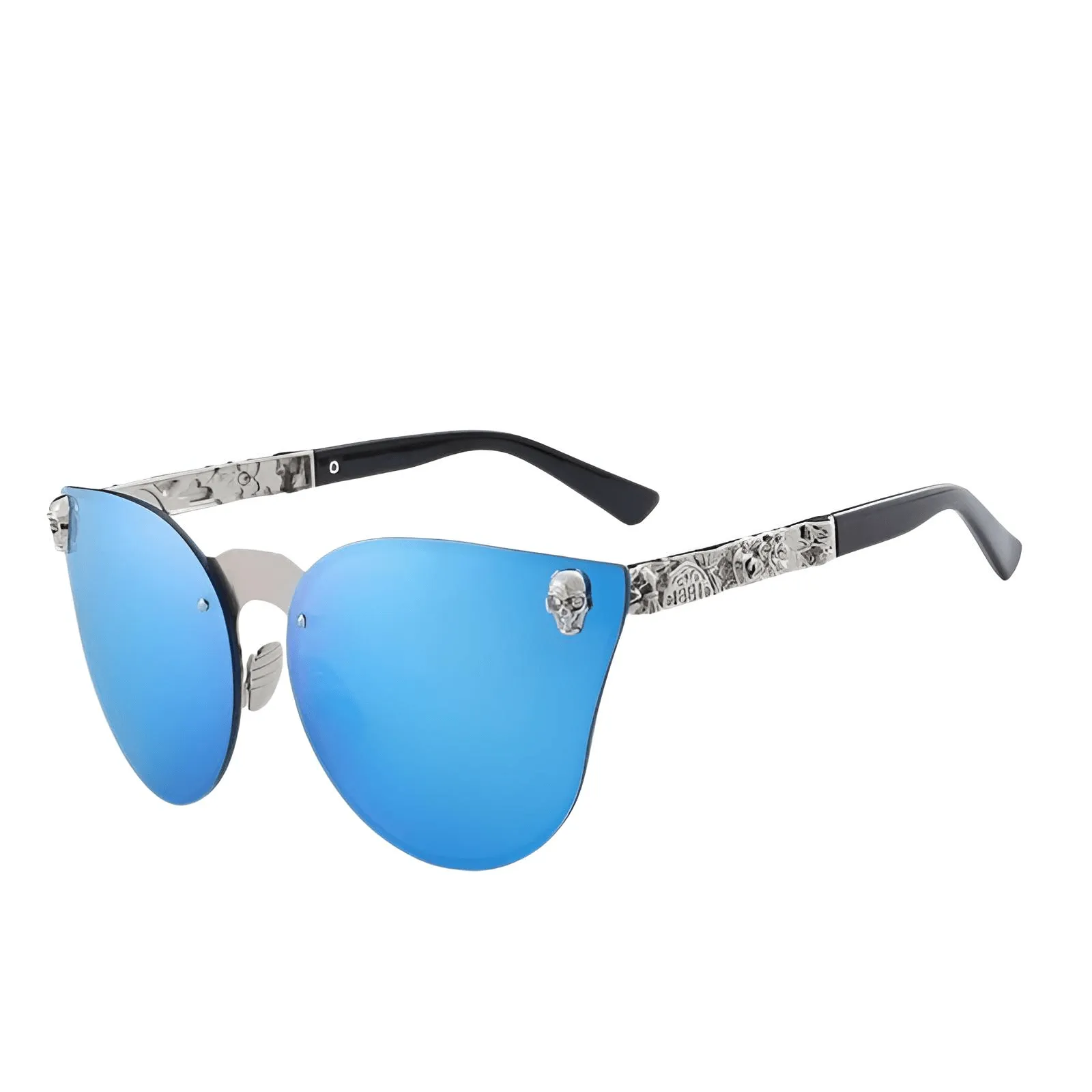 Women's Skull Frame Metal Sunglasses