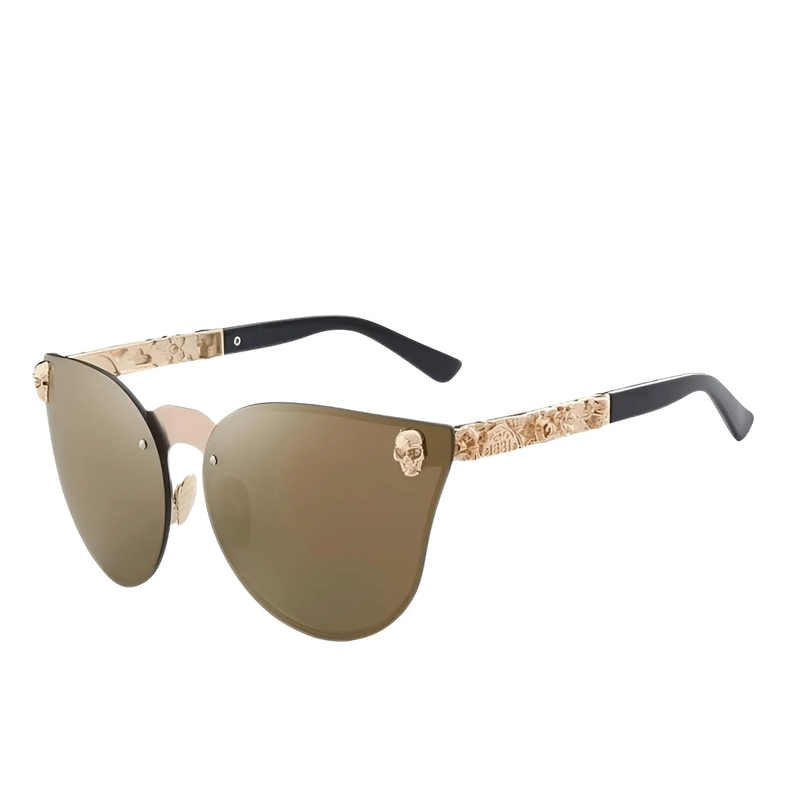 Women's Skull Frame Metal Sunglasses