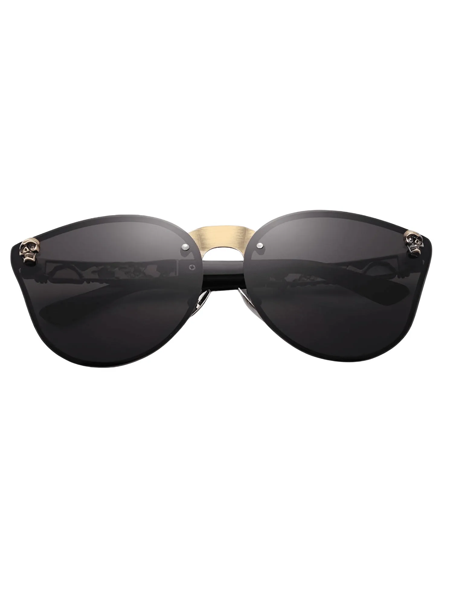 Women's Skull Frame Metal Sunglasses