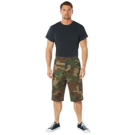 X-Long Fatigue Shorts- Woodland Camouflage