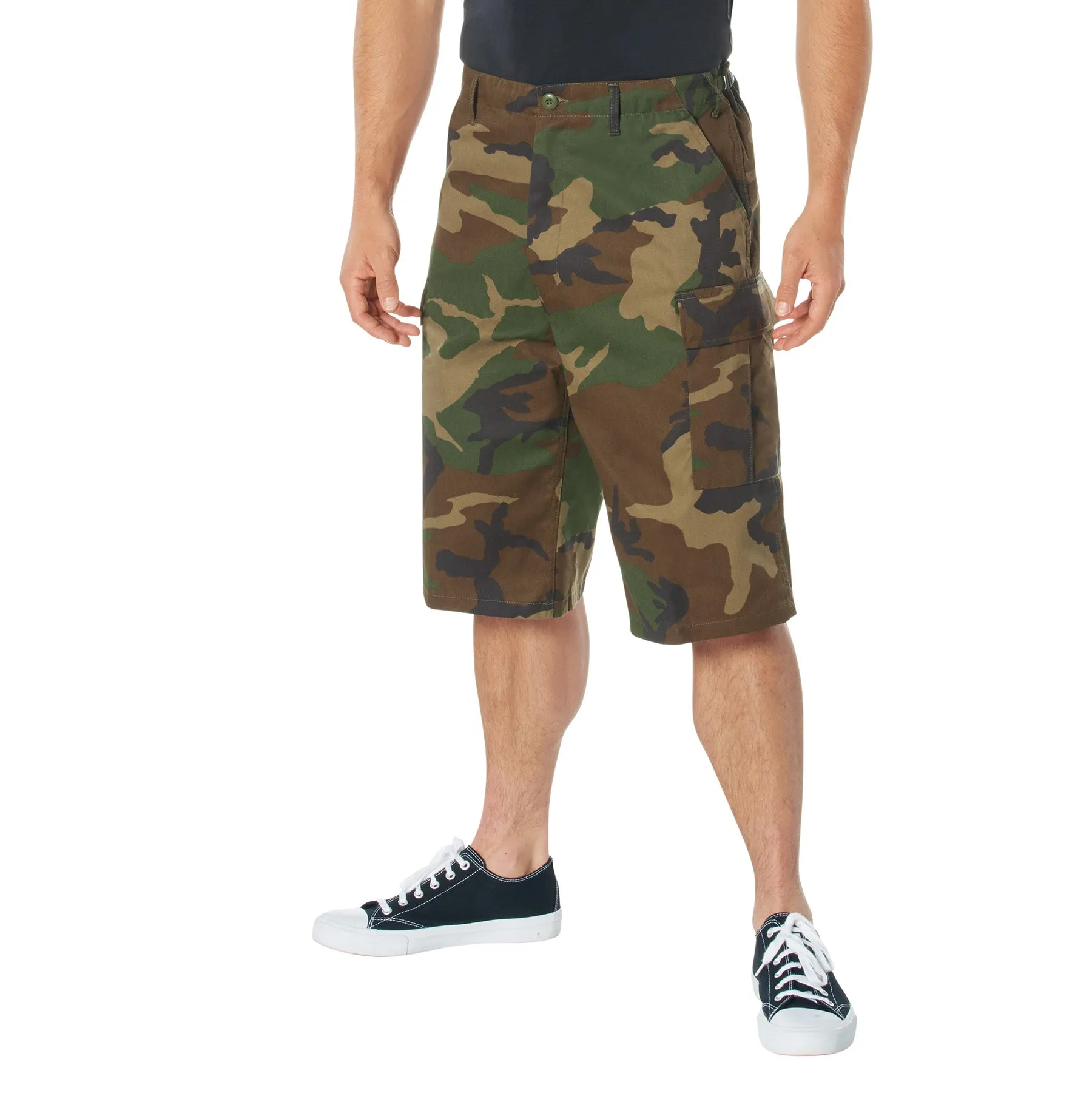 X-Long Fatigue Shorts- Woodland Camouflage